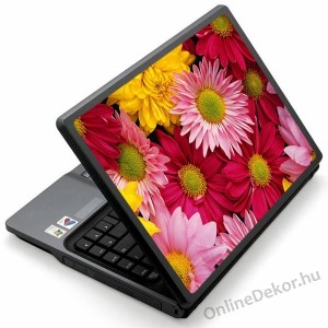 Laptop matrica, Laptop dekor&aacute;ci&oacute; - Vir&aacute;g - Sz&iacute;nes Margar&eacute;ta 1156