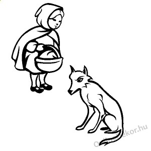 Faldekoráció, Falimatrica, Faltetoválás - Gyerekszoba - Fólia vágott faldekoráció - Piroska és a Farkas 127