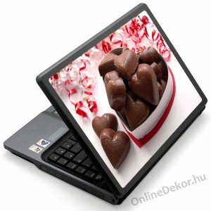 Laptop matrica, Laptop dekor&aacute;ci&oacute; - Valentin nap, Szerelem - Csokol&aacute;d&eacute; sz&iacute;v 1296