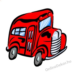 Faldekoráció, Falimatrica, Faltetoválás - Gyerekszoba - Nyomtatott falmatrica (Színezhető) - Busz 180