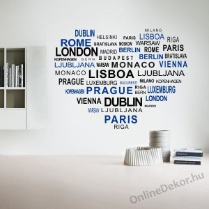 Wall sticker, Wall tattoo, Wall decoration, Wall decal - Name, Texts - City names 2008