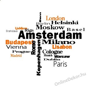 Wall sticker, Wall tattoo, Wall decoration, Wall decal - Name, Texts - City names 2010