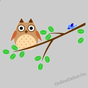 Faldekoráció, Falimatrica, Faltetoválás - Gyerekszoba - Nyomtatott falmatrica (Színezhető) - Bagoly 2042