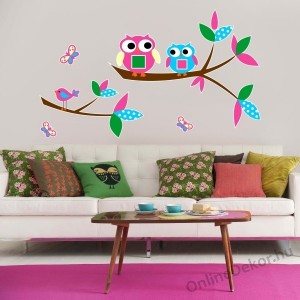 Wall sticker, Wall tattoo, Wall decoration, Wall decal - Children's room - 03.Printed wall sticker - Owl 2043