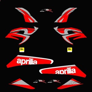 Motor sticker, Motor decal - 02.Scooter sticker - Aprilia - SR 50 R Factory (Black panel)