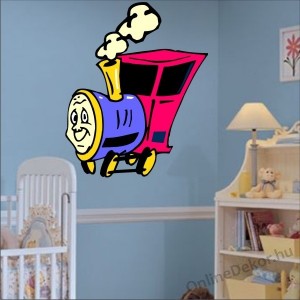 Faldekor&aacute;ci&oacute;, Falimatrica, Faltetov&aacute;l&aacute;s - Gyerekszoba - Nyomtatott falmatrica (Sz&iacute;nezhető) - Mozdony 209