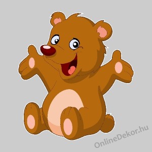 Wall sticker, Wall tattoo, Wall decoration, Wall decal - Children's room - 04.Printed wall sticker (No colour) - Bear 2143