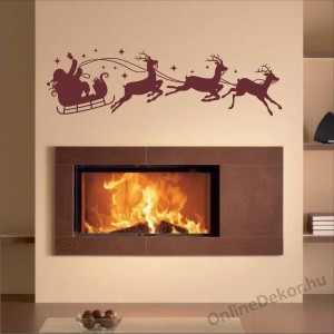 Wall sticker, Wall tattoo, Wall decoration, Wall decal - &Uuml;nnepek - Santa Claus with  sleigh 2321