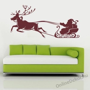 Wall sticker, Wall tattoo, Wall decoration, Wall decal - &Uuml;nnepek - Santa Claus with sleigh 2332