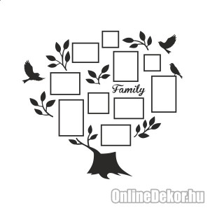 Wall sticker, Wall tattoo, Wall decoration, Wall decal - Family tree, Photo position - Family tree with frame (1) 2415