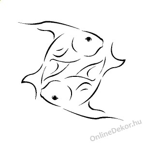 Faldekoráció, Falimatrica, Faltetoválás - Horoszkóp Vonalas grafika - Halak 364