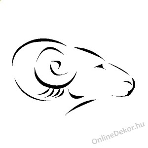 Faldekoráció, Falimatrica, Faltetoválás - Horoszkóp Vonalas grafika - Kos 366