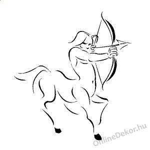 Faldekoráció, Falimatrica, Faltetoválás - Horoszkóp Vonalas grafika - Nyilas 368