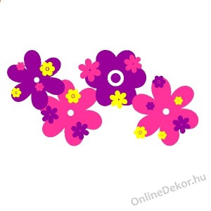 Faldekoráció, Falimatrica, Faltetoválás - Gyerekszoba - Nyomtatott falmatrica (Színezhető) - Virág 688